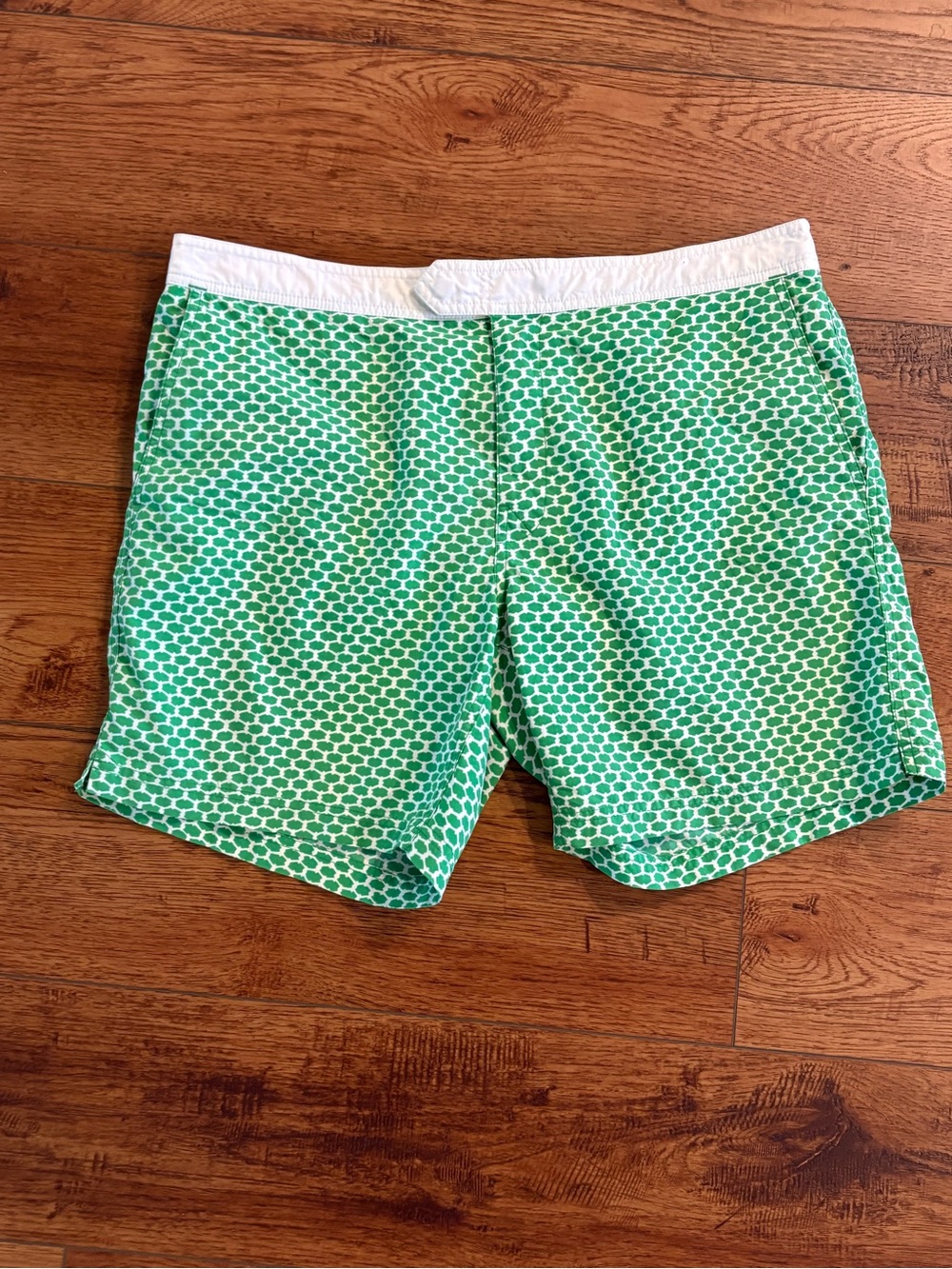 J.Crew Men’s Green Print Swim Trunks Size 36 Preppy